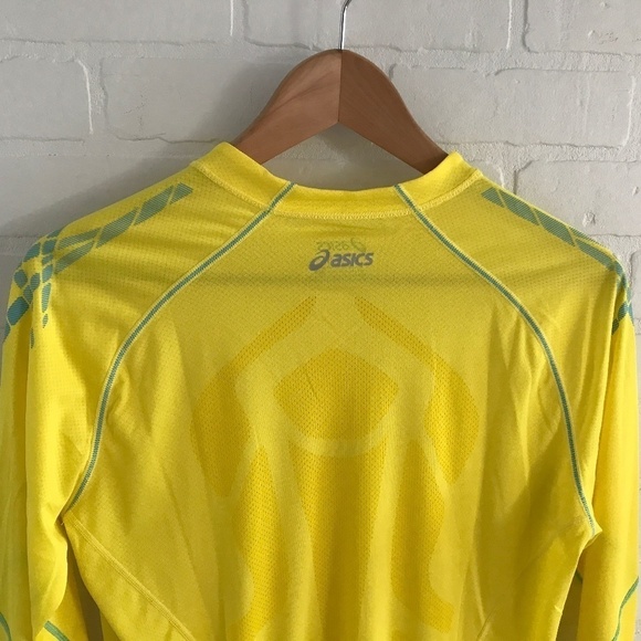Asics Speed Women’s Longsleeve tee Running Biking Training Yellow Sz L - Picture 9 of 11